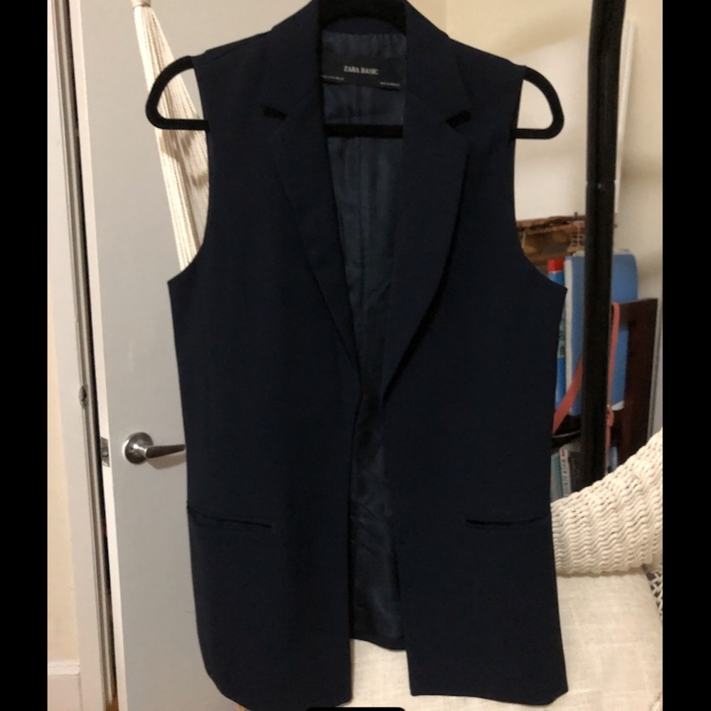 Zara dress vest navy blue